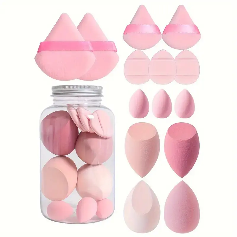 14-piece set of super soft beauty makeup egg air cushion powder dry and wet dual-use powder puff makeup egg makeup egg non-latex foundation powder puff
