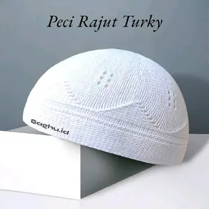 Peci Rajut turki handmade kopiah haji songkok shalat by saghu.id Dewasa Muslim