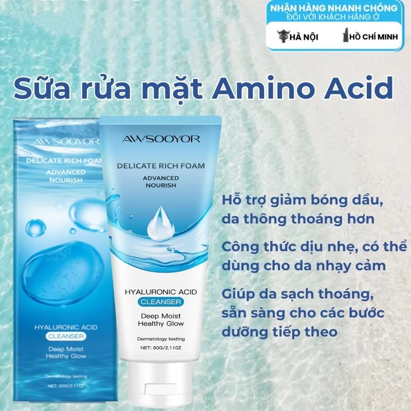 [Hàng limited] Sữa rửa mặt Amino Acid 60g làm sạch dịu nhẹ cho da,hỗ trợ làm giảm dầu thừa, dưỡng ẩm nhẹ cho da, phù hợp nhiều loại da
