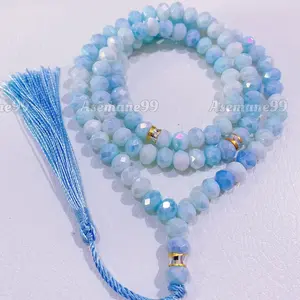 TASBIH BUTIR 99 KRISTAL GRADASI DIAMATER 8MM/TASBIH KRISTAL/TASBIH 99/TASBIH MUTIARA Muslim Cantik Motif