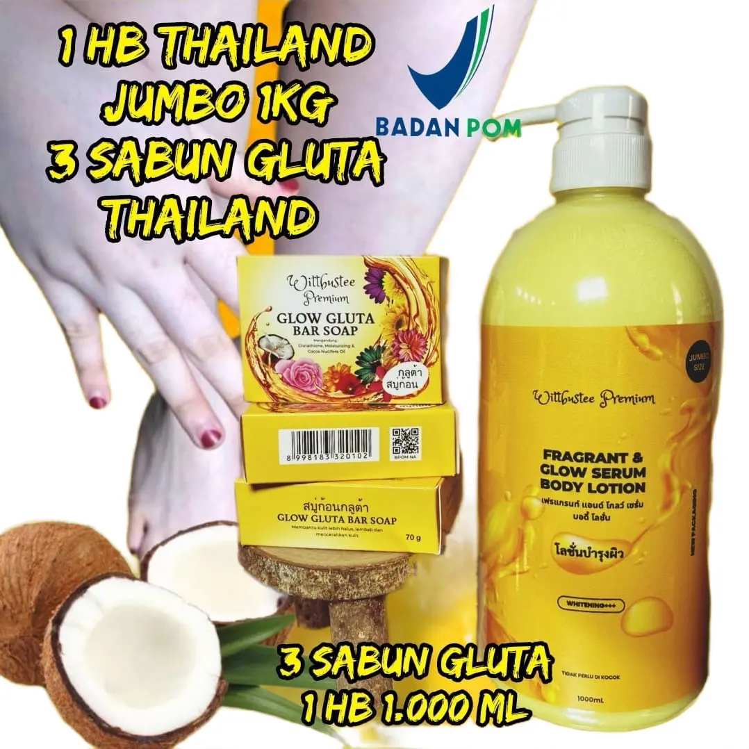 3 sabun gluta 1 hb jumbo 1.000 ml , lotion thailand bpom ,sabun gluta thailand
