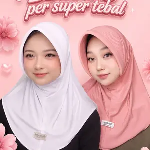 Bergo Sport Sekolah Ped Super Tebal 7-8mm  Size M untuk Muslimah