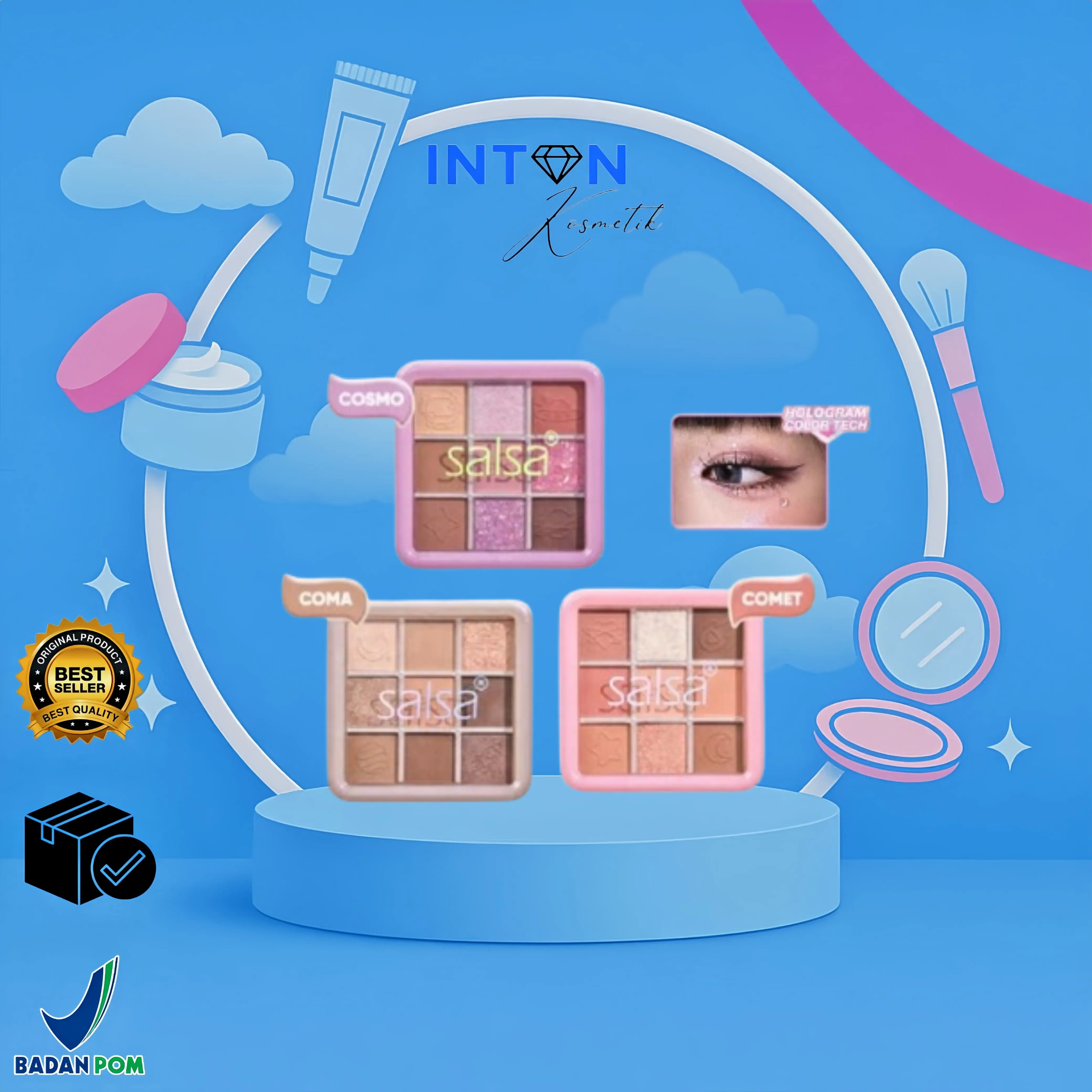SALSA Galaxy Eyeshadow – Palette Eyeshadow | Make Up Douyin Korea | MakeUp | Perona Mata | Pewarna Mata | High Pigmented