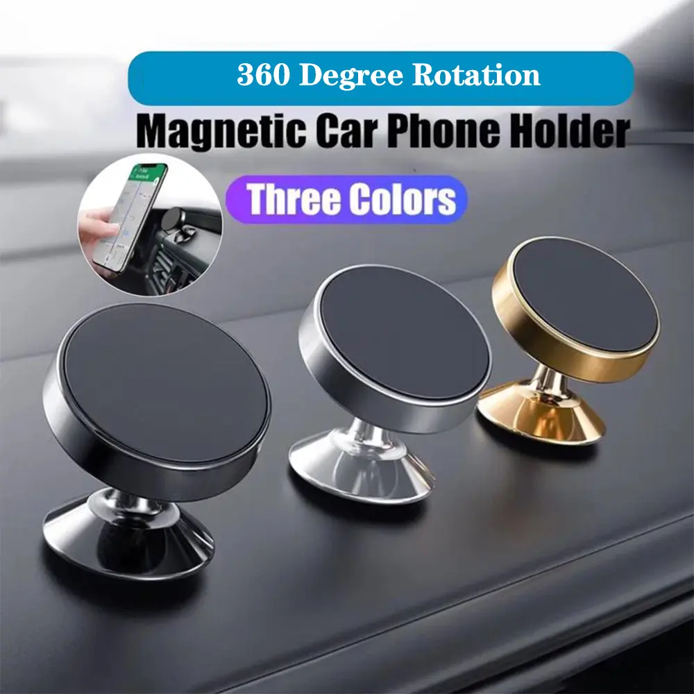 Giá Đỡ Điện Thoại Từ Tính Thông Dụng Cho Xe Hơi, Giá Đỡ Gắn Lỗ Thông Hơi, Nam Châm GPS, Hỗ Trợ Bảng Điều Khiển Điện Thoại, 360 Độ