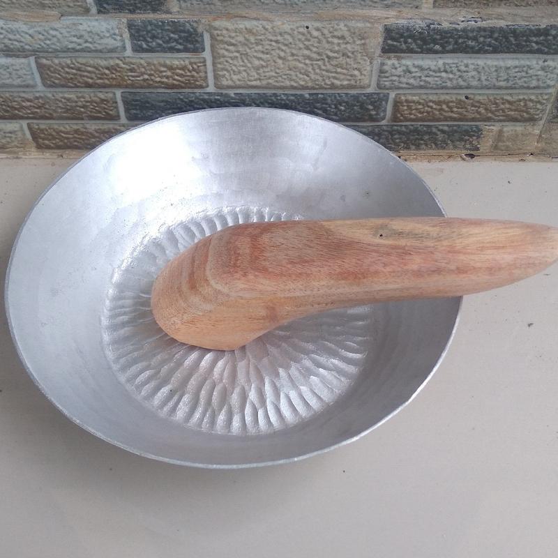 Cobek tebal alumunium khas garut diameter 20cm +ulekan 0