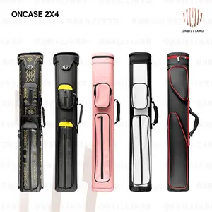 ONcase Tas Stick Billiard 2x4 Cue Case Billiard PU Leather 2 Butt 4 Shaft Hard Case 6 Lubang Pipa dan Kain Biliar Billiar Biliard Bilyar Bilyard