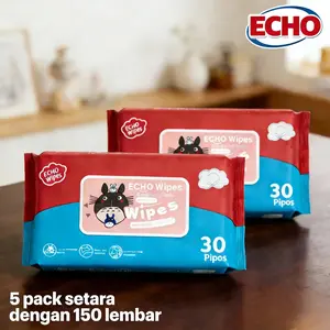 ECHO WHALE Wipes-Tisu Basah untuk Tangan dan Mulut Bayi, Kemasan Besar dengan Tutup, Cocok untuk Bayi Baru Lahir, Anak Sekolah, TK, dan Keperluan Rumah Tangga