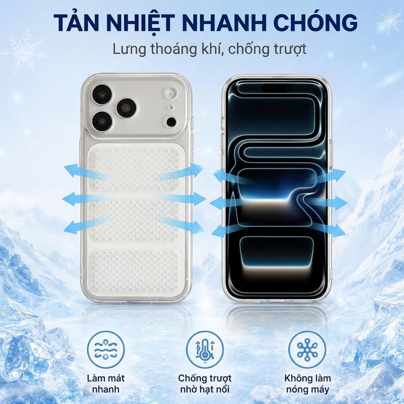 Ốp lưng siêu mỏng mùa hè với lưới tổ ong tản nhiệt cho iPhone 17 Pro Max/16 Pro/15/13/14/12 Pro Max tông màu dopamine chống rơi vỡ vân tay vàng hóa đa chức năng tích hợp opt hoang khi