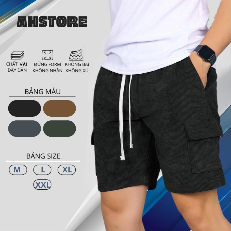 Quần Short Nam Chất Liệu Nhung Tăm Cao Cấp, Quần Đùi NamLên Dáng Đẹp Dễ Phối Đồ - AHSTORE