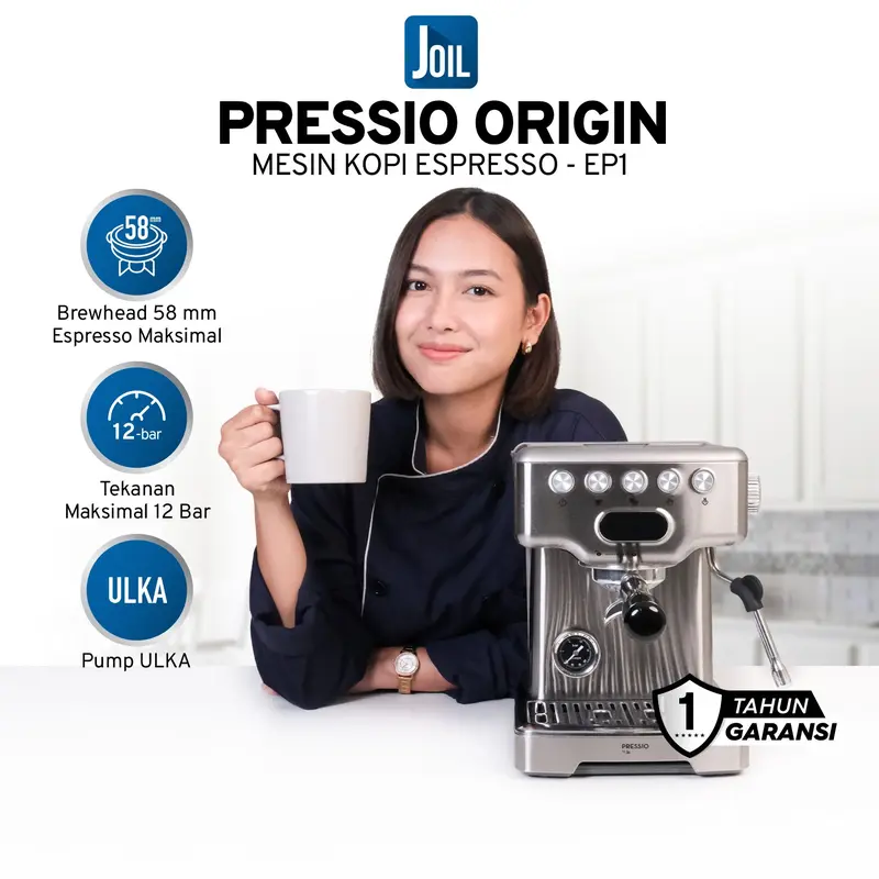 Joil Pressio Origin Espresso Machine Mesin Kopi Espresso Brewing Pressure 15 Bar - EP1 0