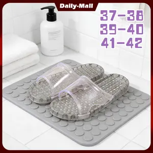 Sandal Kamar Mandi Anti Selip Sandal Pijat Transparan Sandal Refleksi PVC