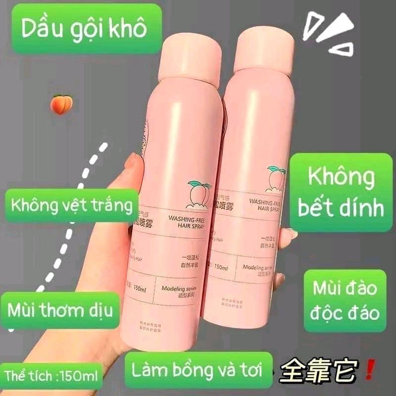 Dầu gội khô dạng xịt giúp tóc bồng bềnh mượt mà không gây bết dính hàng nội địa trung 150ml