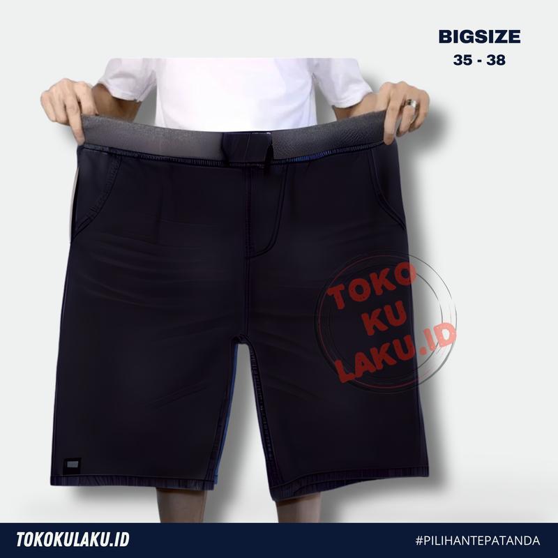 Celana Pendek Jeans Pria Big Size XXXL – 3PCS 100RB | Kolor Karet Tali | Model Distro Keren & Nyaman 7