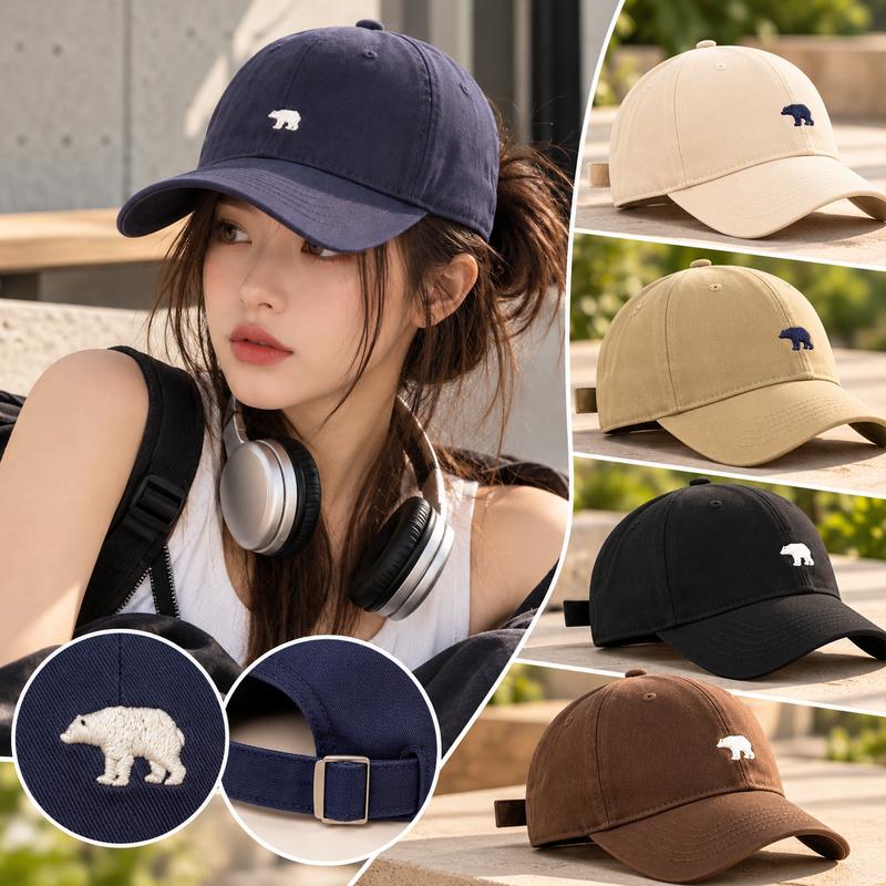 Mũ Lưỡi Trai Thêu Gấu Unisex Nam Nữ, Nón Kết Basic Phong Cách Hàn Quốc, Dễ Phối Đồ Đi Chơi Đi Học