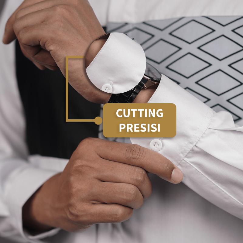 Nakumi Nakabi Al Qarny 01 Kemeja Kantor Pria Slim Fit Putih Katun Motif 2