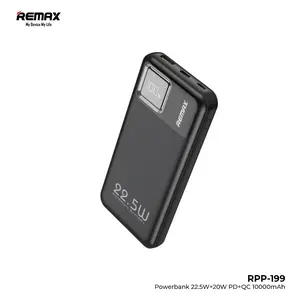 Remax Powerbank Slim RPP-199 10000mAh PD+QC 22.5W Digital Display Flight Friendly Original
