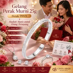Gelang Tangan Perak 999.9 Asli 25g Desain Pasir Modern - Gelang Perak Adjustable Nyaman Dipakai Sehari-hari