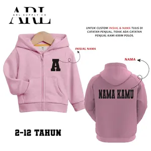 ARL SUPPLY - Jaket Zipper Anak Custom Nama 2-12 Tahun Sweater Anak Distro Unisex Perempuan Laki Laki - Fashion