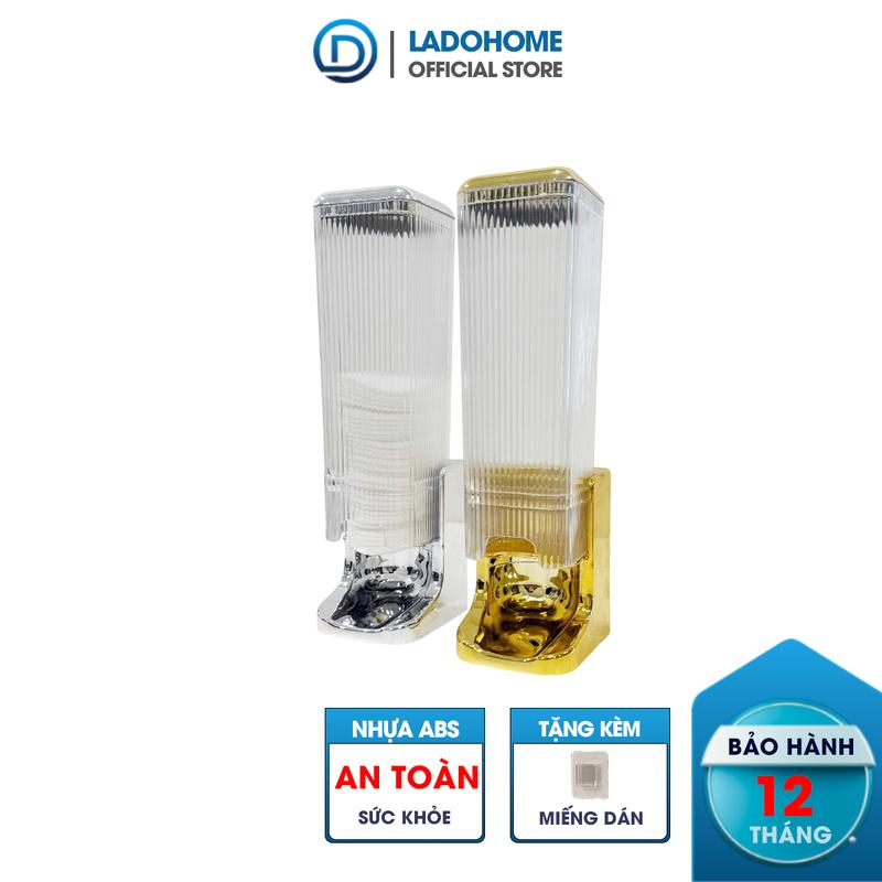 Hộp đựng bông tẩy trang dạng tròn LADOHOME LH-4114 treo tường hoặc để bàn tặng kèm miếng dán tường