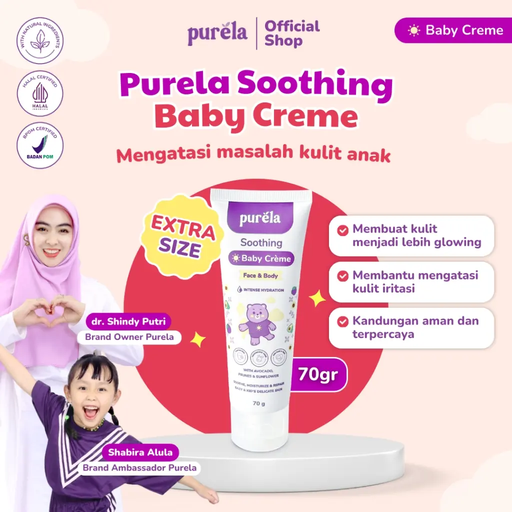 PURELA Soothing Baby Cream / Creme Skincare Bayi Newborn Anak-Anak Untuk Kulit Ruam by Shindy