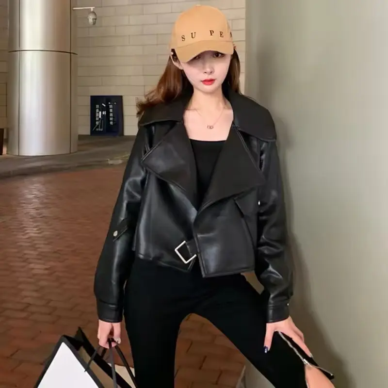 Riseleather.id Jaket Kulit Wanita Oversize Korean BLACK VEIL 90’s VINTAGE 0