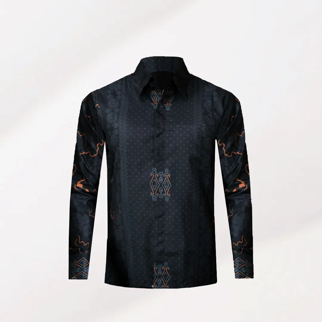 Zahra Batik - Kemeja Batik Pria Widura Slimfit Lapis Furing Lengan Panjang
