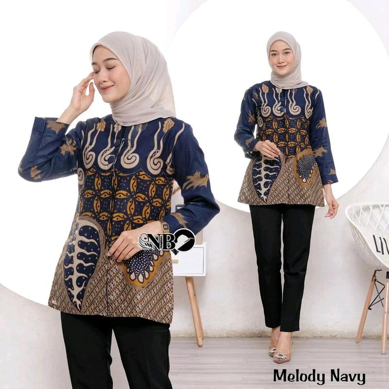 Atasan Batik wanita Jumbo Ukuran XXL XXXL 4L 5L Lengan Panjang Terbaru 3