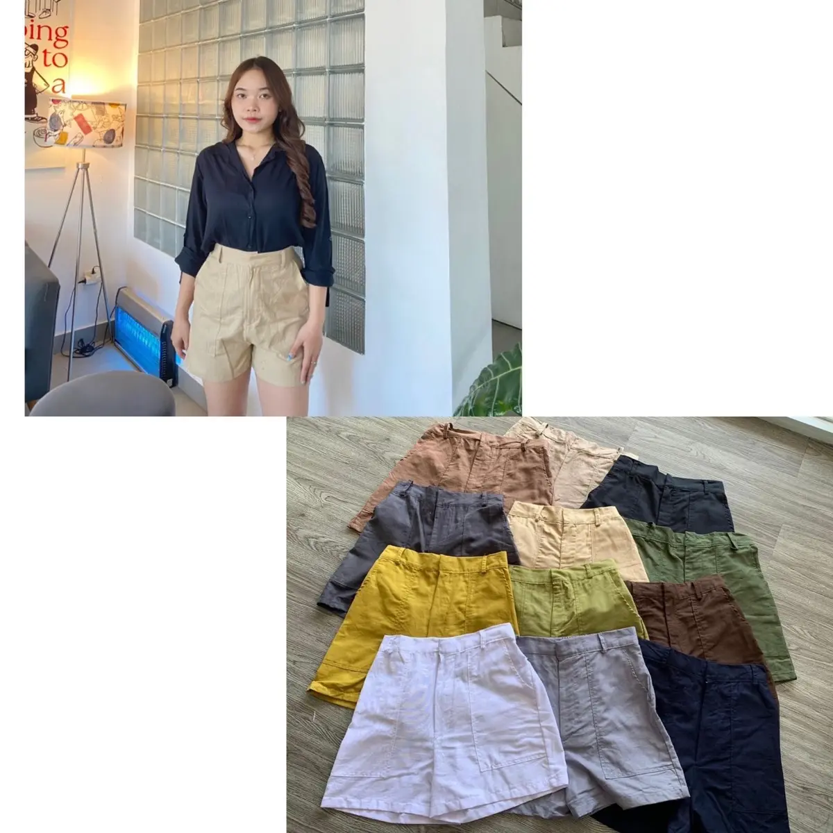 Celana pendek linen rami / CP