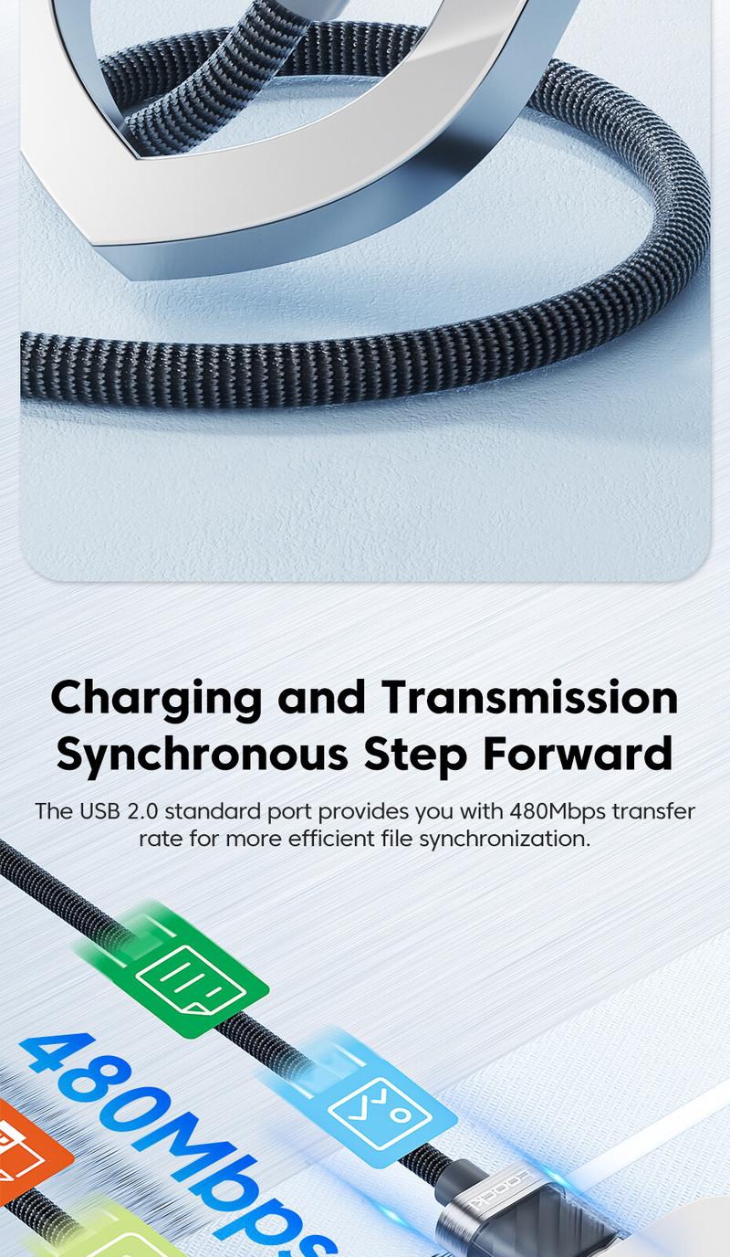 Product Introduction of Toocki 100W Transparent Type C To Type C Cable PD 3.0 QC 4.0 Fast Charger USB C to USB C Display Cable For Xiaomi Samsung Type C Cable 13