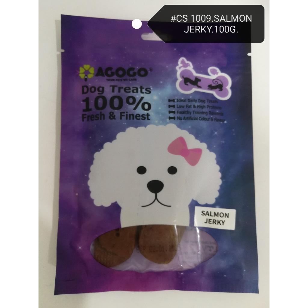 Agogo Dog Treats Salmon Jerky 100gram Snack Food Feed [Treat] Ikan Makanan Anjing