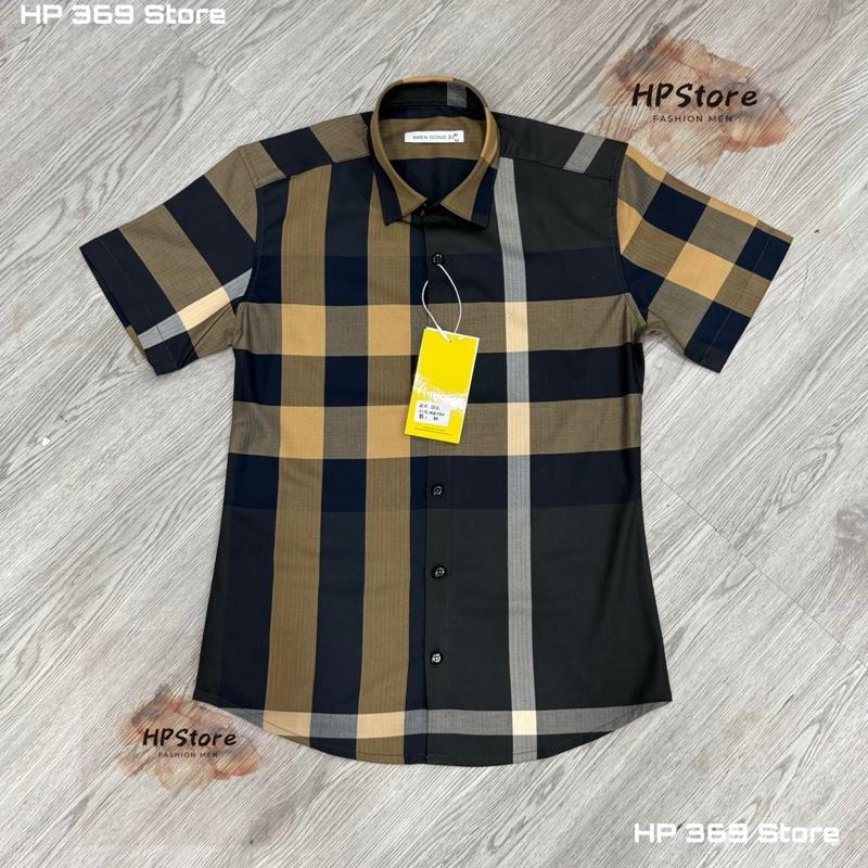  Áo Sơ Mi Caro Đen Vàng Sọc Trắng Nam Menswear Shirt 