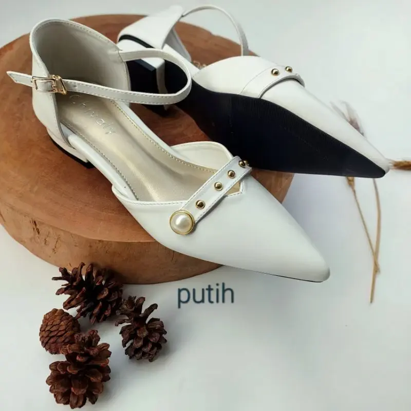 Chivaly Collection Celliy Mules Sandal wanita Heels 3 cm 3