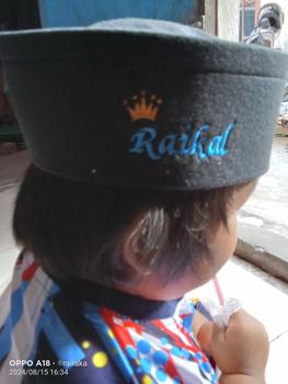 Product Review of Peci Gratis Bordir Nama kopeyah Songkok Anak Bisa Dicuci Muslim Kopiah from r**0 1