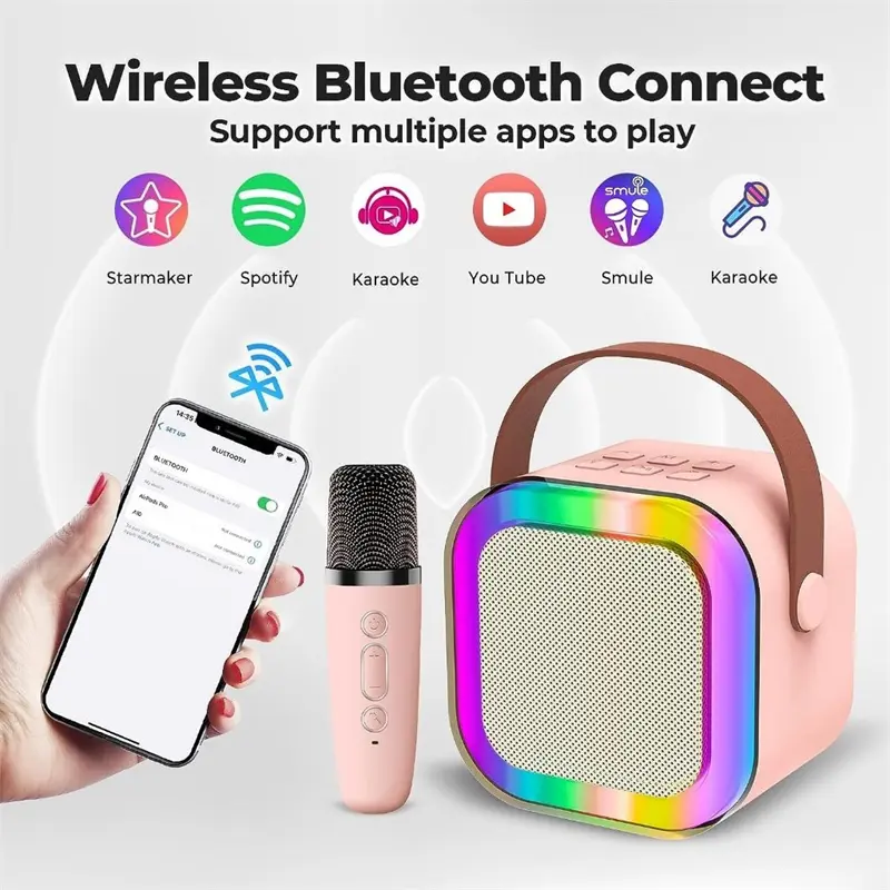 【Pengiriman 24 Jam】 YUUKI Gudang Lokal Karaoke Speaker Bluetooth Terbaru Set Speaker KTV Nirkabel Lucu Bass Luar Ruangan Portabel Lucu 8