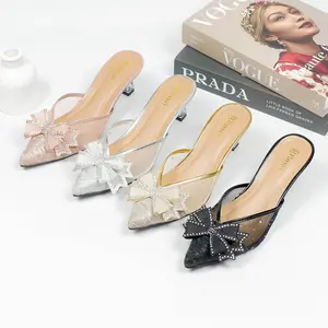 Rasyi - Olivia sepatu pesta wanita pita kupu kupu depan sepatu mules wanita heels 5cm terbaru