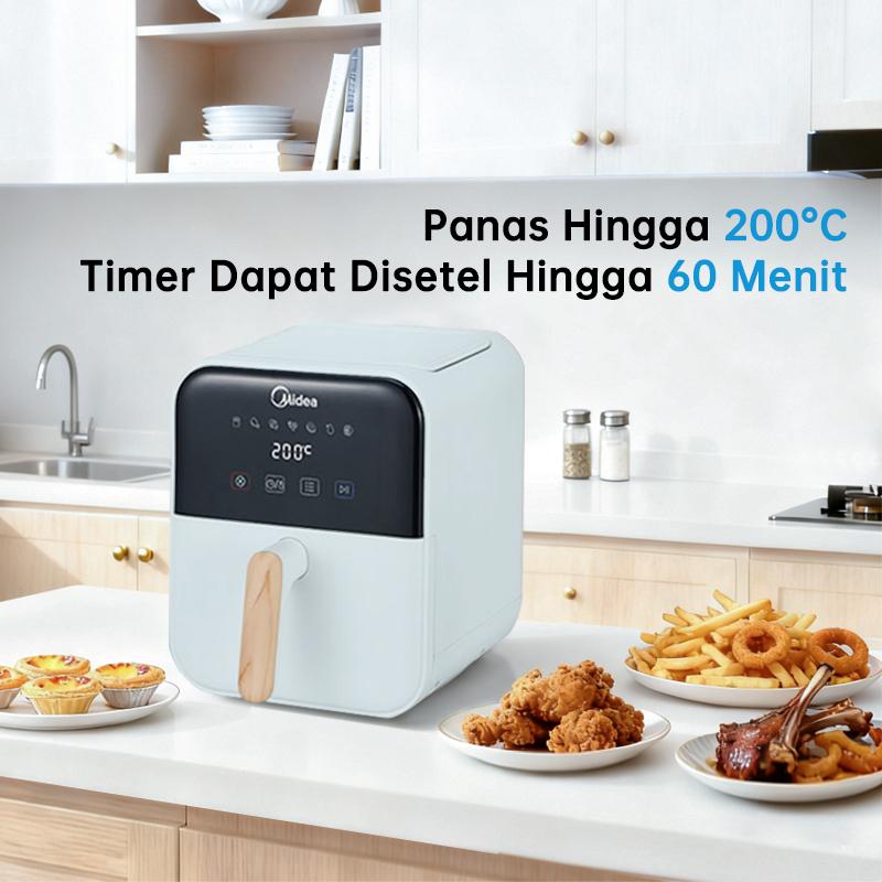 Midea 4L Digital Touch Air Fryer 650W Low Watt MAD40007ADG / MAD40007ADI Penggorengan Tanpa Minyak Midea 4L Digital Touch Air Fryer 650W Low Watt MAD40007ADG / MAD40007ADI Penggorengan Tanpa Minyak