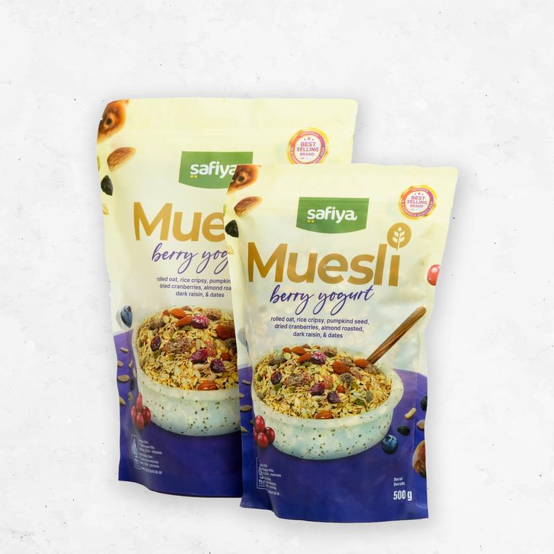 Safiya Muesli Berry Yogurt 1 Kg With Almond Sereal Oatmeal Premium 7