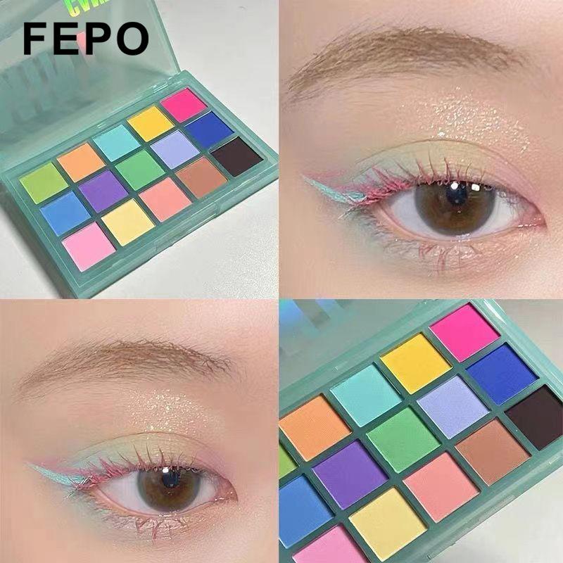 FEPO Bảng Phấn Mắt 15 Màu Sắc Tông Lì / Hiệu Ứng Mắt Khói Phong Cách Âu Mỹ