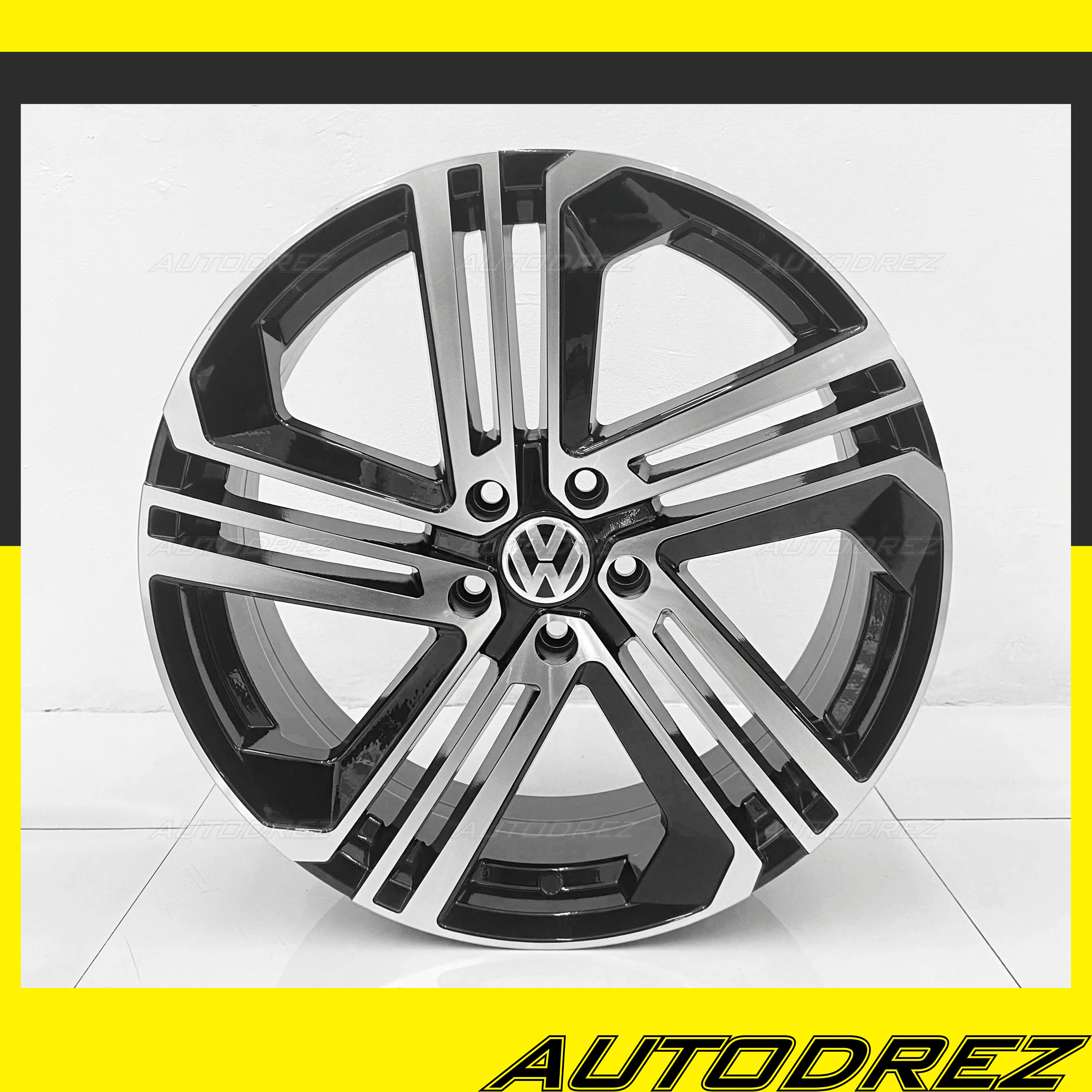 Velg Forged Hybrid VW Golf Scirocco Tiguan R400 5x112 Ring 19 R19 Black Machine Face