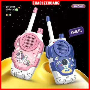 chaolechuang Set Walkie Talkie Mainan Anak Walkie Talkie Astronot Biru&Pink 2PCS Edukasi Telepon Toy Phone Talkie