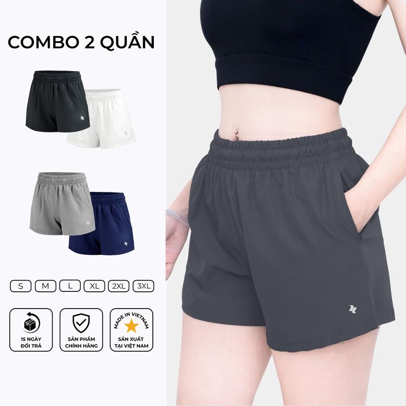 Combo 2 quần short thể thao nữ Reeta 2 lớp chất vải thoáng khí thấm hút tập Gym - Yoga - chạy bộ - aerobic - A3060