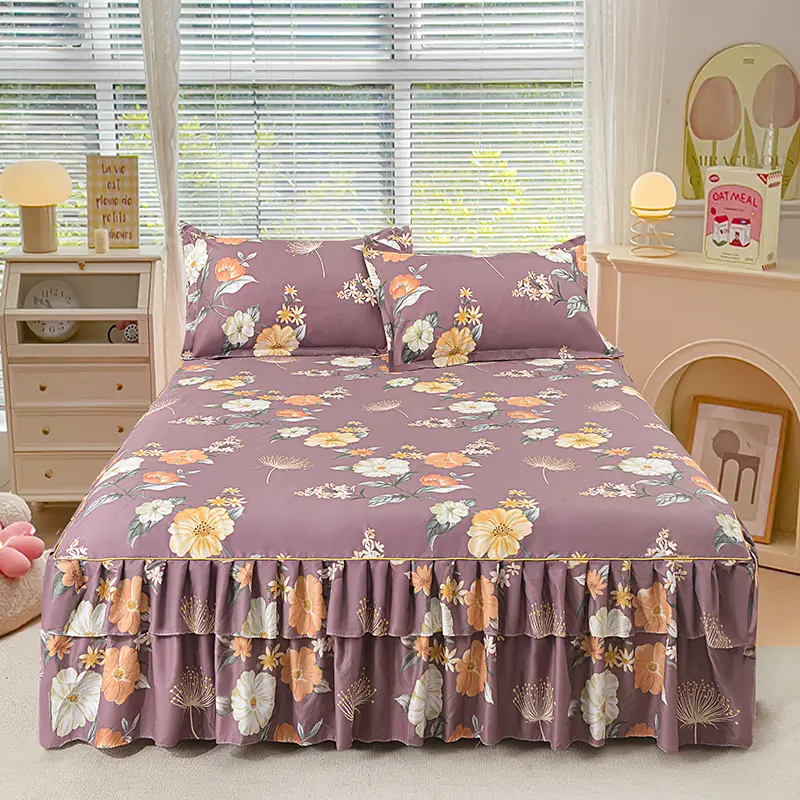 New Tatami bed skirt cover Fitted Bedsheet Single/Super Single/Queen/King Cadar With Rubber Premium Cotton Mattress Cover Soft Bed Sheet c adar cantik pillow  case