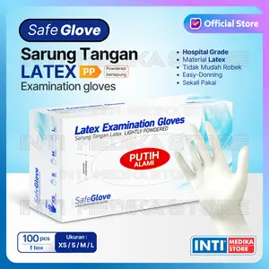 SAFEGLOVE - Sarung Tangan Medis Latex POWDERED | Medical Examination Gloves PP