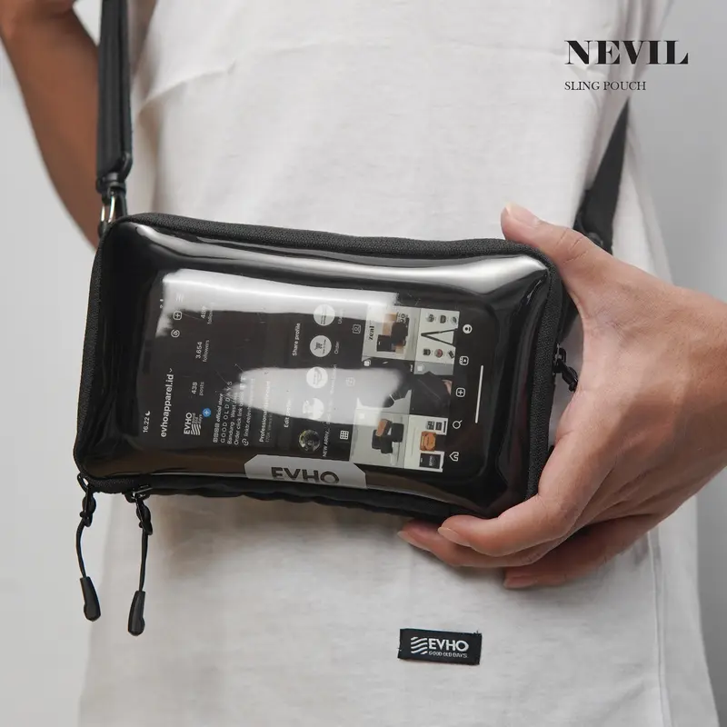 Evho - NEVIL Slingpouch I Clutch Handbag Pria I Tas Selempang Leher I Tas Hp 1