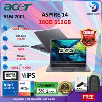 Gambar Laptop ACER Aspire 14 A14-51M Core 7-150U DDR5 16GB 512GB SSD 14" WUXGA IPS W11 OHS - NON BUNDLE dari Deca Computer Kota Administrasi Jakarta Utara 1 Tokopedia