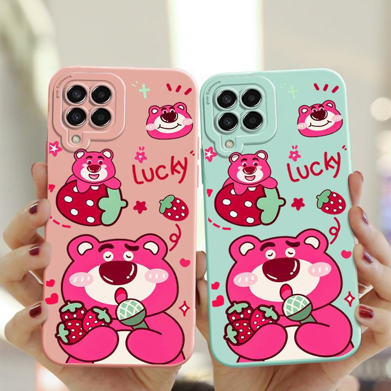 Ốp Gấu Dâu Tây, Ốp Thiết Kế Mới, Ốp Lưng Chống Sốc TPU Silicon Mềm Lỏng, Ốp Điện Thoại Ốp Lưng, Thích Hợp Cho SAMSUNG GALAXY M33 5G M336, Ốp Bảo Vệ