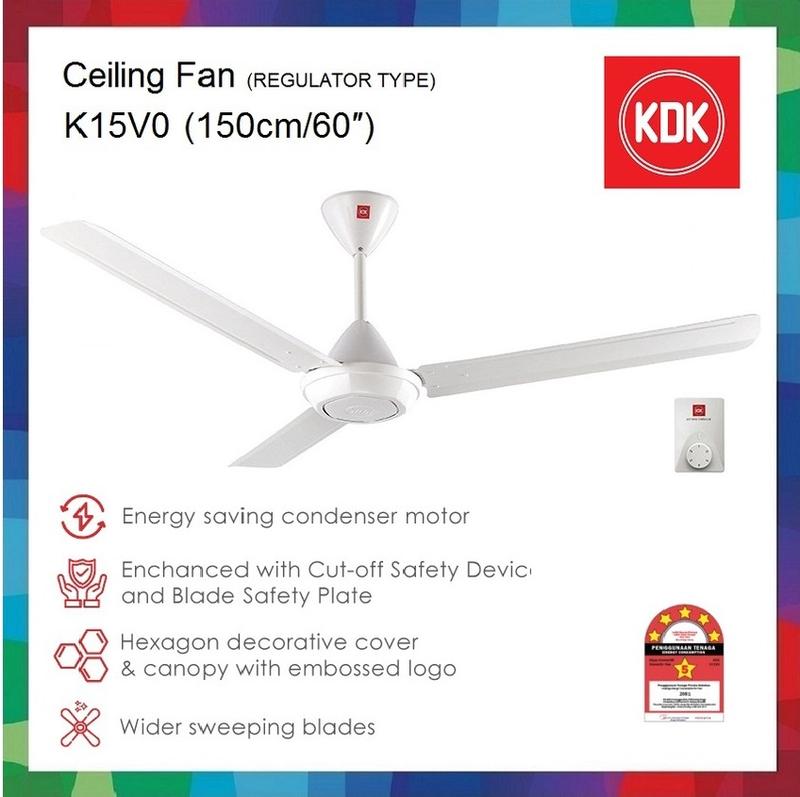 KDK K15V0 Ceiling Fan KHIND CF618 Ceiling Fan / Kipas Siling / Kipas syling 3 daun murah Blade Fans Electronic Kipas KDK