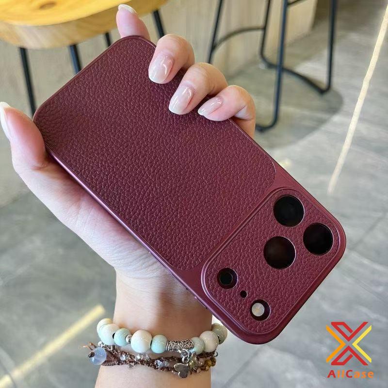 Compatible For IPhone 13 18 17 16 15 14 13 12 11 Pro Max X XR Xs Max White Silver Wine Red Black Blue Skin-Friendly Leather Phone Case Shockproof Anti Falling Protective Cover