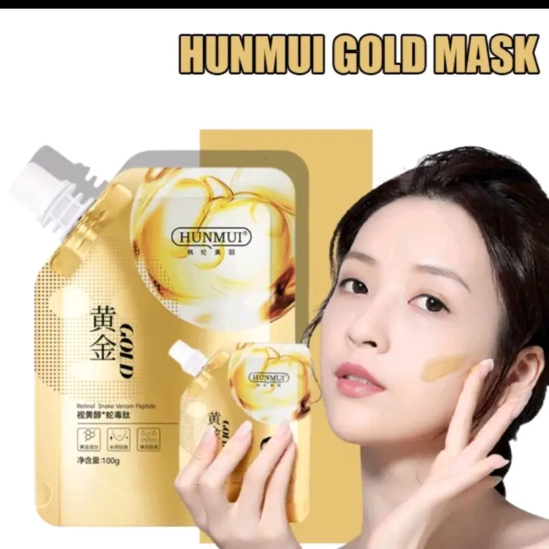 [AMPUH] Masker HUNMUI Retinol Gold Peel Off Mask Masker Wajah Gold Premium Anti Aging & Kerutan Facial Komedo 1