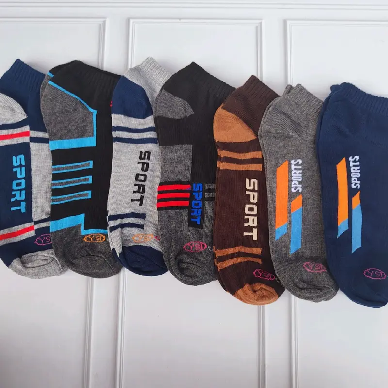 (New Sport) Paket 12 Pasang Kaos Kaki Pendek Pria Wanita Dewasa Remaja Motif Sport Semata Katun Tebal 8